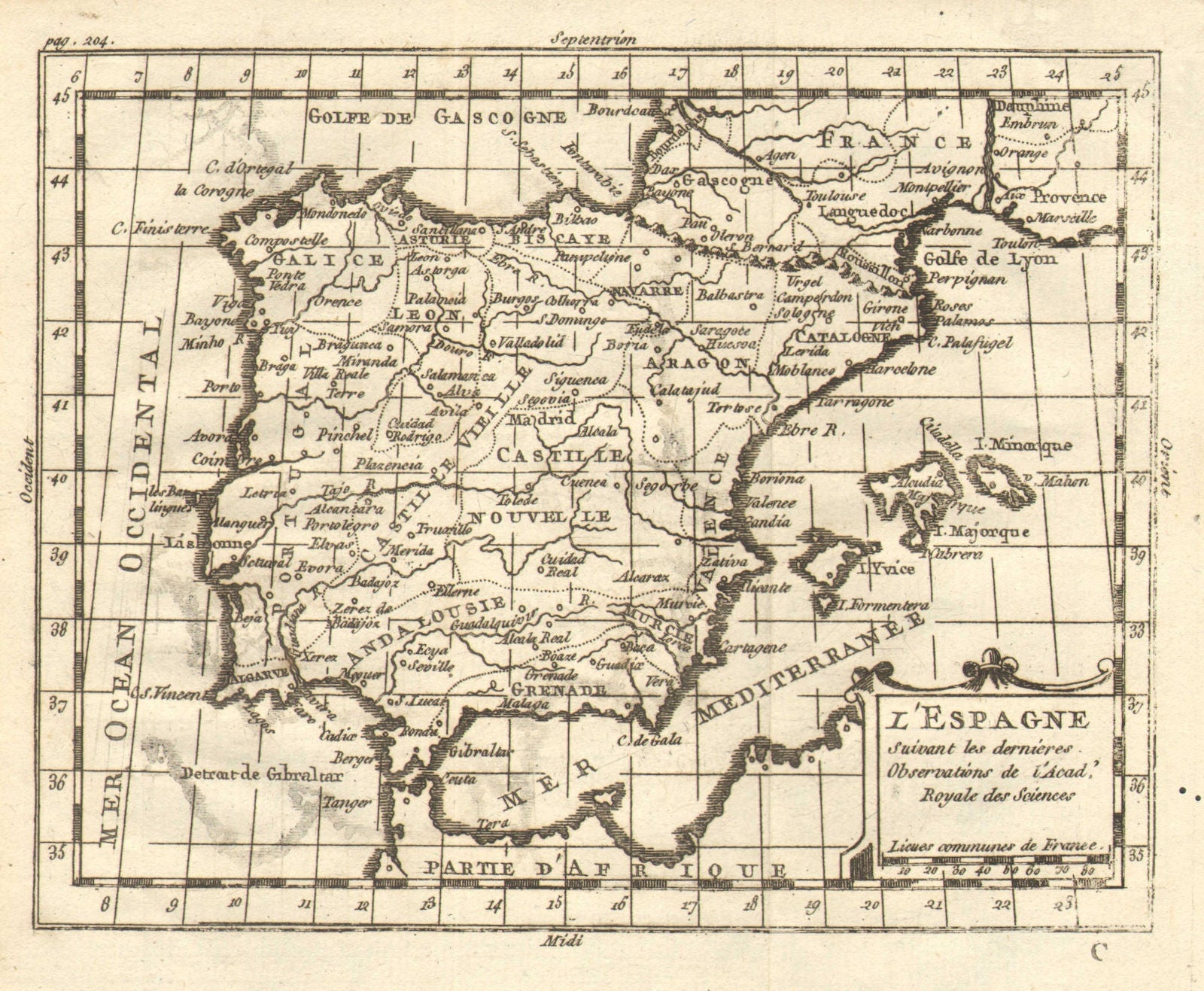 'L'Espagne Suivant les dernieres Observations…'. BUFFIER. Iberia Spain 1767 map